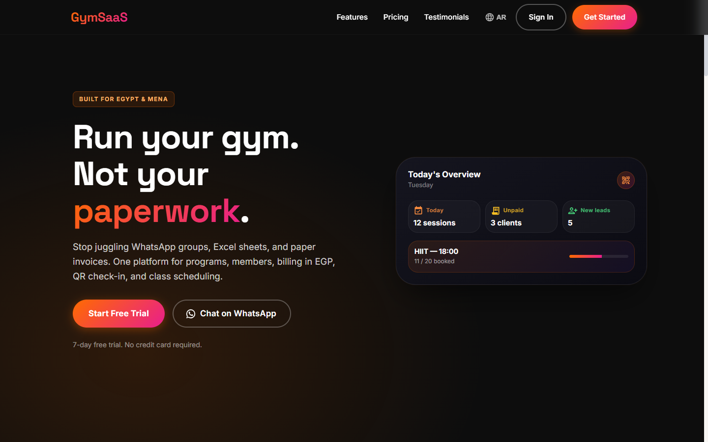 Gym · App screenshot